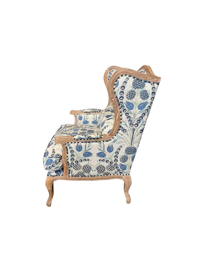 FLORAL DESIGN BLUE & NATURALS OCCASIONAL CHAIR image 2